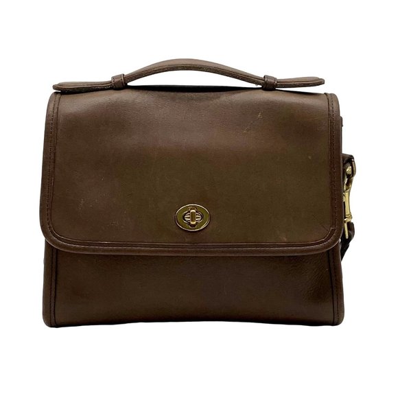 Vintage Coach Court bag in Taupe - Leather Satchel - Picture 1 of 13